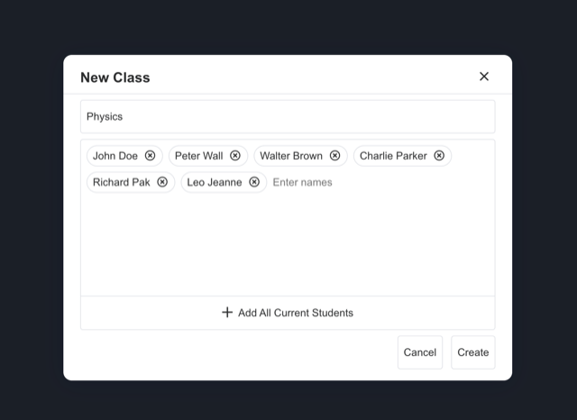create class form